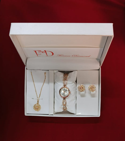 💖( FD) Forever Diamond Ladies Jewellery Watch ___ (Pink Diamond)