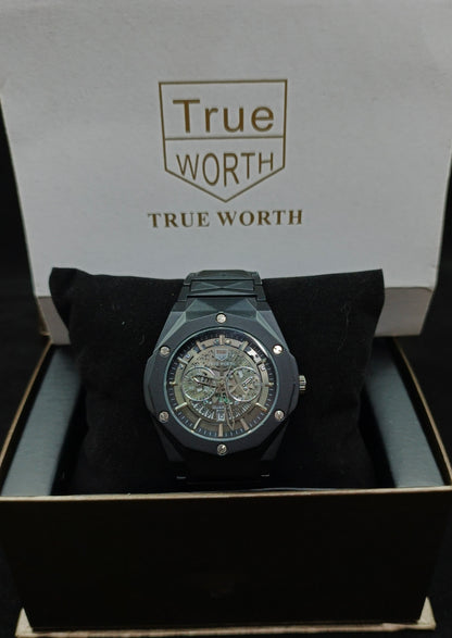 True Worth Diamond Cut Black With Gray dial | with date |
