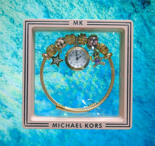💖 (MK) Ladies Bracelet Watch (Golden & Pink)