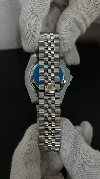 Rolex (GMT) Silver With Rotating Red,Blue & Black Dial__With Date